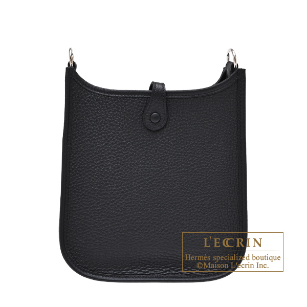 Hermes Evelyne Amazon bag 16/TPM Black Clemence leather Silver hardware Bandouliere 85cm
