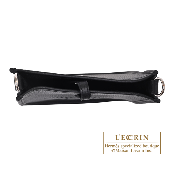 Hermes Evelyne Amazon bag 16/TPM Black Clemence leather Silver hardware Bandouliere 85cm