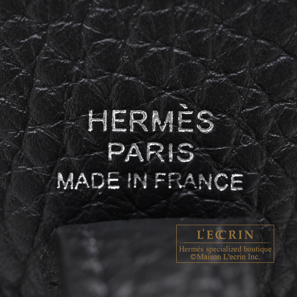 Hermes Evelyne Amazon bag 16/TPM Black Clemence leather Silver hardware Bandouliere 85cm
