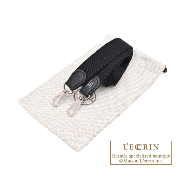 Hermes Evelyne Amazon bag 16/TPM Black Clemence leather Silver hardware Bandouliere 85cm