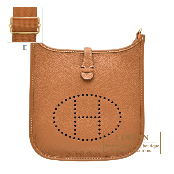 Hermes　Evelyne 3 bag 23　Gold　Clemence leather　Gold hardware