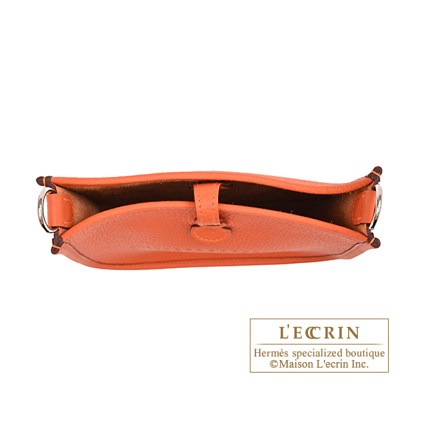 Hermes Evelyne Amazon bag TPM Tangerine Clemence leather Silver hardware Bandouliere 111cm