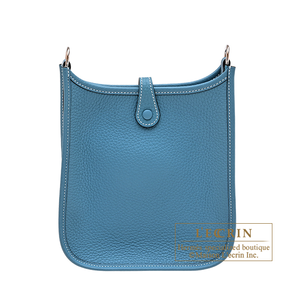 Hermes Evelyne Amazon bag TPM New blue jean Clemence leather Silver hardware Bandouliere 111cm