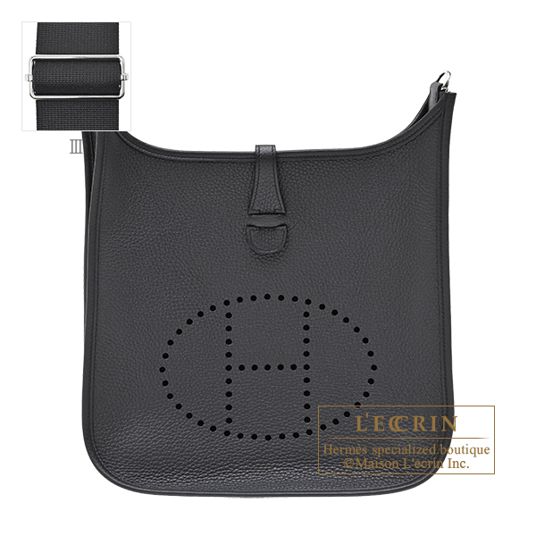 Hermes　Evelyne 3 bag PM　Caban　Clemence leather　Silver hardware