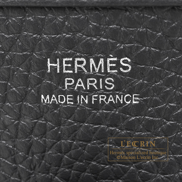 Hermes Evelyne 3 bag PM Caban Clemence leather Silver hardware