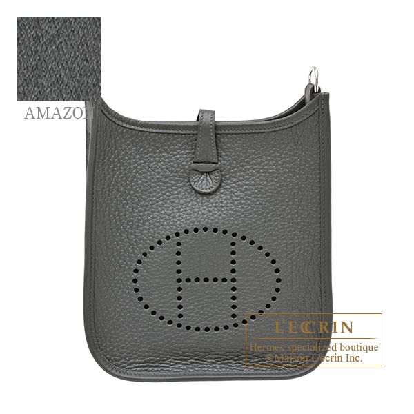 Hermes　Evelyne Amazon bag TPM　Vert mangrove　Clemence leather　Silver hardware　Bandouliere 111cm