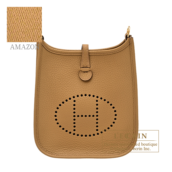 Hermes　Evelyne Amazon bag 16/TPM　Biscuit　Clemence leather　Gold hardware　Bandouliere 85cm