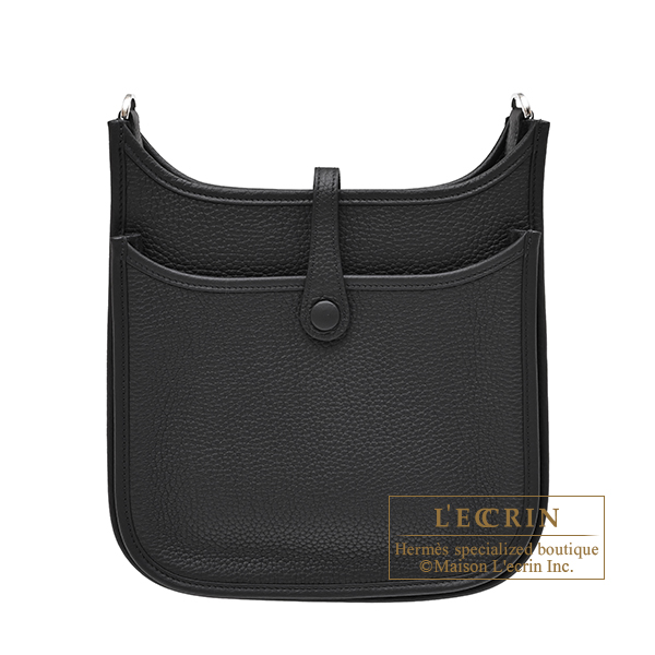 Hermes Evelyne 3 bag 23 Black Clemence leather Silver hardware