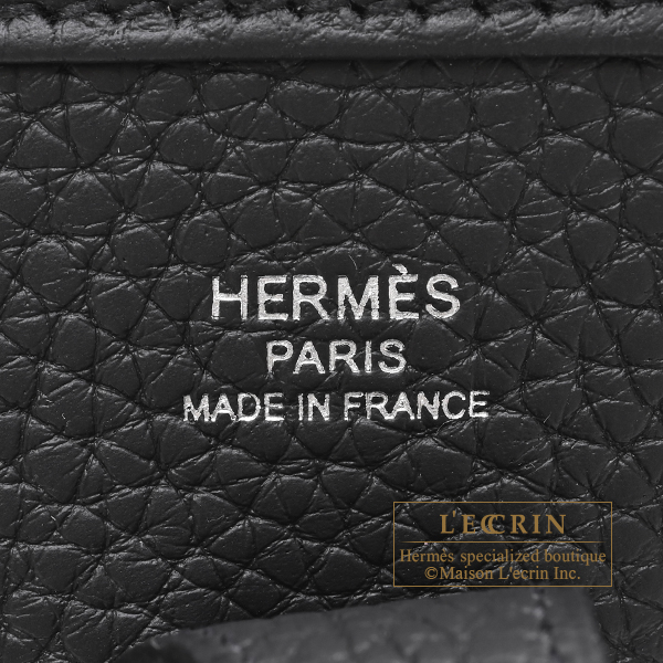 Hermes Evelyne 3 bag 23 Black Clemence leather Silver hardware