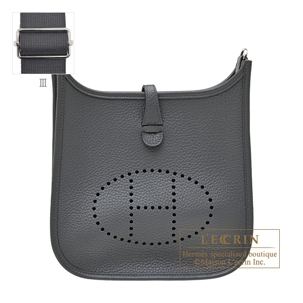 Hermes　Evelyne 3 bag 23　Gris misty　Clemence leather　Silver hardware