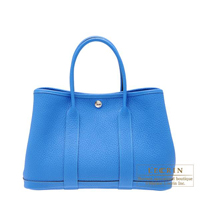 Hermes　Garden Party bag 30/TPM　Blue hydra　Fjord leather　Silver hardware