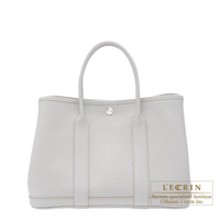 Hermes　Garden Party bag 30/TPM　Pearl grey　Fjord leather　Silver hardware