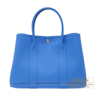 Hermes　Garden Party bag 36/PM　Blue hydra　Fjord leather　Silver hardware