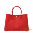 Hermes　Garden Party bag 30/TPM　Rouge piment　Negonda leather　Silver hardware