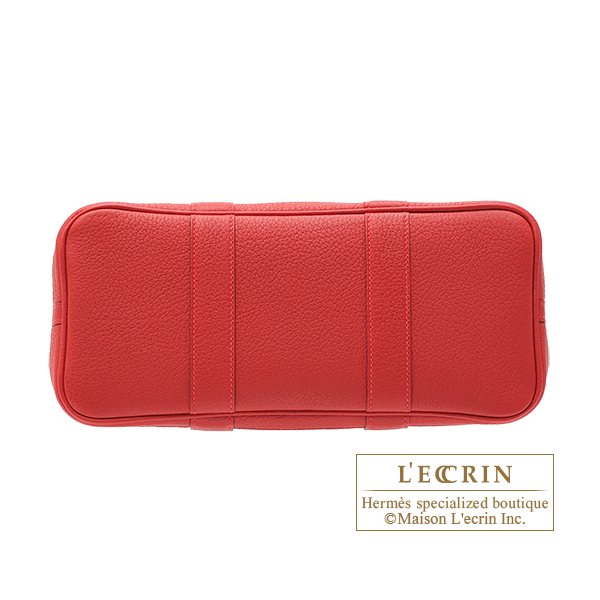Hermes Garden Party bag 30/TPM Rouge piment Negonda leather Silver hardware