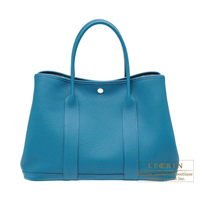 Hermes　Garden Party bag 36/PM　Cobalt　Negonda leather　Silver hardware