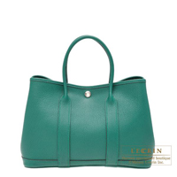 Hermes　Garden Party bag 30/TPM　Malachite　Negonda leather　Silver hardware