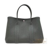 Hermes　Garden Party bag 36/PM　Vert fonce　Negonda leather　Silver hardware
