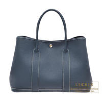 Hermes　Garden Party bag 36/PM　Quadrige　Blue de prusse　Negonda leather　Silver hardware