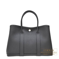 Hermes　Garden Party bag 30/TPM　Black　Country leather　Silver hardware
