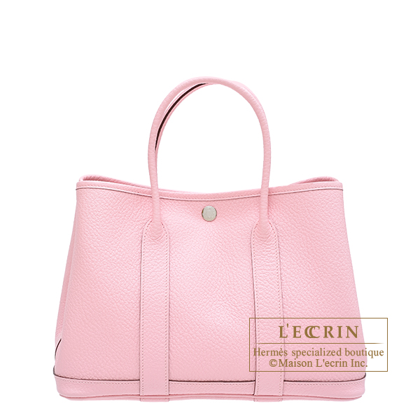 Hermes Pink Rose Sakura Leather 36 Garden Party Handbag - MAISON de LUXE