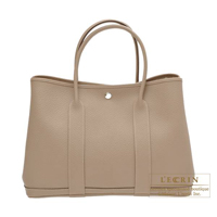 Hermes　Garden Party bag 36/PM　Gris tourterelle　Country leather　Silver hardware