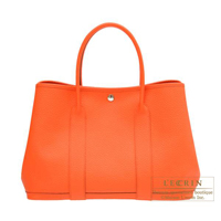 Hermes　Garden Party bag 36/PM　Manufacture de Boucleries　Orange poppy　Country leather　Silver hardware