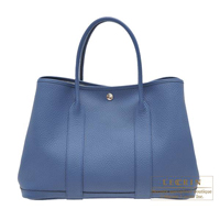 Hermes　Garden Party bag 36/PM　Blue agate　Country leather　Silver hardware