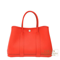 Hermes　Garden Party bag 30/TPM　Rouge tomate　Country leather　Silver hardware