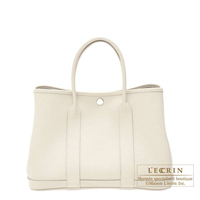 Hermes　Garden Party bag 30/TPM　Craie　Negonda leather　Silver hardware