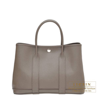 Hermes　Garden Party bag 30/TPM　Etain　Epsom leather　Silver hardware