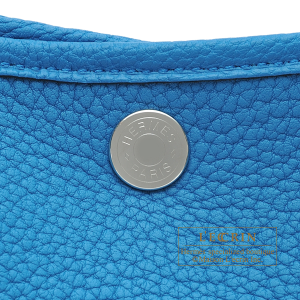 Hermes Garden Party Bag Togo Leather In Navy Blue