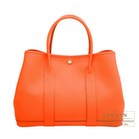 Hermes　Garden Party bag 36/PM　Camails　Orange poppy　Country leather　Silver hardware