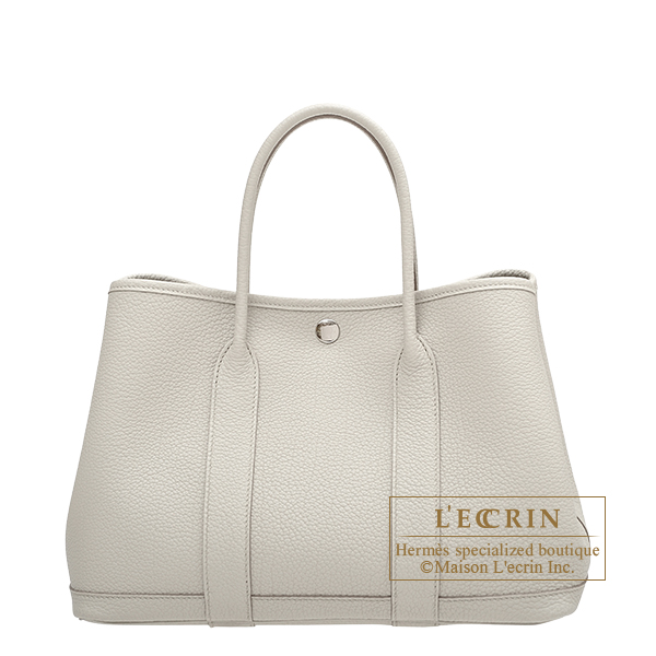 Hermes Garden Party bag 30 TPM Beton Negonda leather Silver