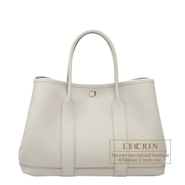 Hermes Garden Party bag TPM Beton Country leather Silver hardware
