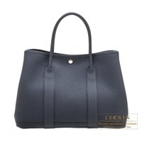 Hermes　Garden Party bag 36/PM　Camails　Blue indigo　Negonda leather　Silver hardware