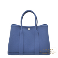 Hermes　Garden Party bag 30/TPM　Blue brighton　Negonda leather　Silver hardware