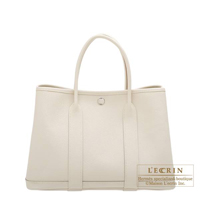 Hermes　Garden Party bag 30/TPM　Craie　Epsom leather　Silver hardware