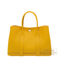 Hermes　Garden Party bag 30/TPM　Jaune ambre　Country leather　Silver hardware