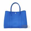 Hermes　Garden Party bag 36/PM　Blue zellige　Country leather　Silver hardware