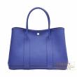 Hermes　Garden Party bag 36/PM　Blue electric　Country leather　Silver hardware
