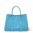 Hermes　Garden Party bag 30/TPM　Blue du nord　Country leather　Silver hardware