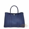 Hermes　Garden Party bag 30/TPM　Blue saphir　Country leather　Silver hardware