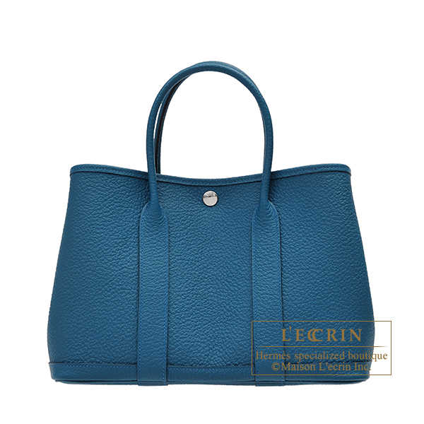 Hermès Garden Party Blue Leather ref.273817 - Joli Closet