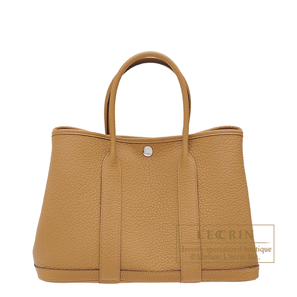 Hermes　Garden Party bag TPM　Biscuit　Negonda leather　Silver hardware
