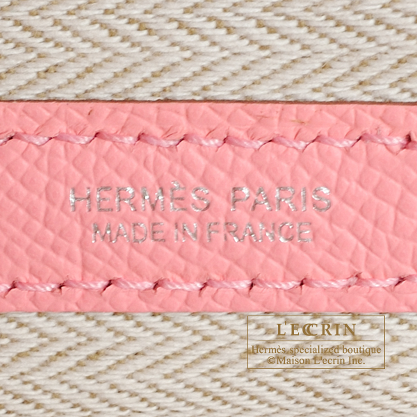 Hermes Garden Party bag TPM Rose confetti Epsom leather Silver