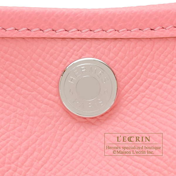Hermes Garden Party bag TPM Rose confetti Epsom leather Silver