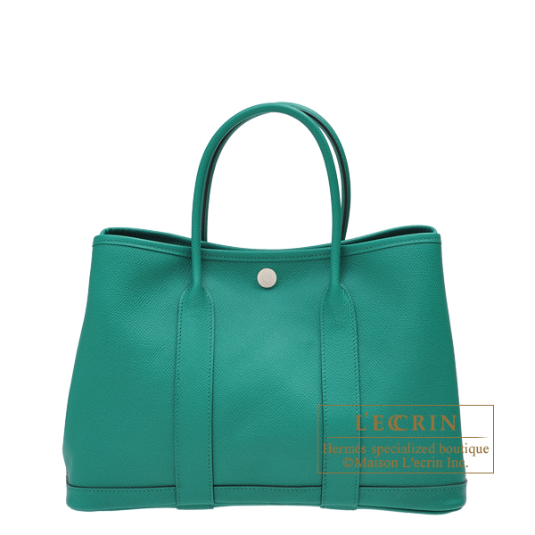 Hermes　Garden Party bag 30/TPM　Vert Jade　Epsom leather　Silver hardware