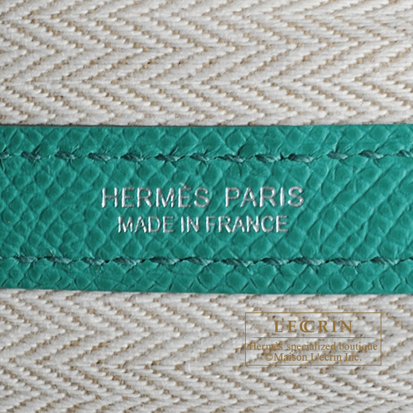 Hermes Garden Party bag TPM Vert Jade Epsom leather Silver