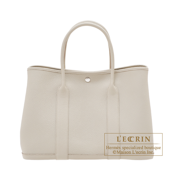 Hermes Garden Party bag PM Beton Negonda leather Silver hardware